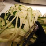 Julienned zucchini